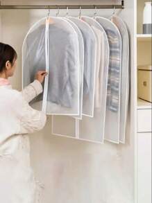 Garment Bags For Hanging Clothes, Storage Bag For Closet Storage Coat Cover For Sweater Suit School Organizer Bags Teacher Storage Bags - White - View 2