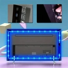 1pc 60 Led/Meter Flexible Led Strip Light, Usb-Powered, Blue Color, Non-Waterproof, Suitable For Tv, Computer, Kitchen, Display Cabinet Background Lighting (Available In 1m/3m/5m) - Blue - View 5