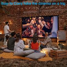 150-Inch High-Density Projector Screen, Thickened, 16:9, 160° Viewing Angle, Foldable, Anti-Wrinkle, Portable Washable Movie Screen, Supports Dual-Side Projection, For Home Cinema, Outdoor, Indoor, Office Projector Accessories - 150inch Projector Screen - View 5