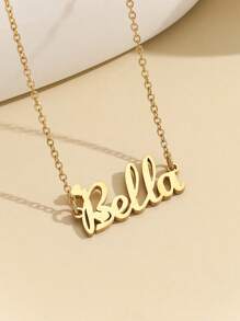 1 chiếc Vòng cổ mặt dây chuyền bằng thép không gỉ vàng phong cách mùa hè 2024 Châu Âu Hoa Kỳ tiếng Anh dành cho phụ nữ đeo trong trường học/lễ hội/tiệc tùng/dịp hàng ngày - Người mẫu nóng bỏng Âu Mỹ/vòng cổ thép không gỉ "Stephanie" tuyệt đẹp và quý phái - Xem 27