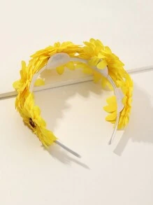 1 Stück Modischer gelber Gänseblümchen Haarreif für Mädchen, minimalistisches Design für Lässig & Alltags Tragen