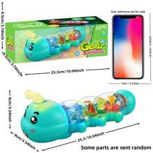 Jouet de rampement pour bébé de style mignon chenille avec éclairage, musique et direction automatique, design de lettres et de chiffres, jouet de rampement pour l'apprentissage de la petite enfance, excellent cadeau pour l'anniversaire et les fêtes des bébés (certaines pièces sont envoyées au hasard)