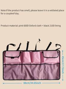 Car Backseat Hanging Storage Organizer Bag, Large Capacity - Pink - View 5