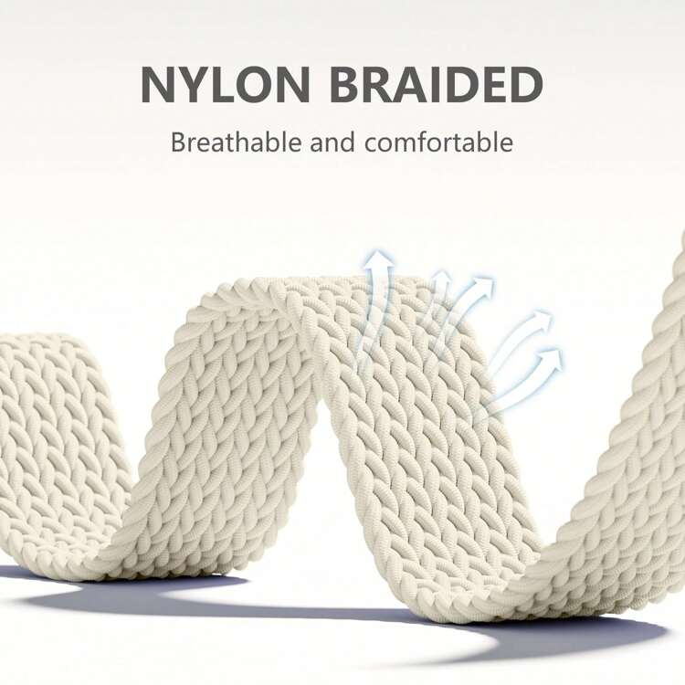 Bracelet Tressé Extensible De 20 Mm Compatible Avec Samsung Galaxy Watch 4 5 Pro 6 Bande 40 Mm 44 Mm 45 Mm/watch 6 Classic 43 Mm 47 Mm/watch 4 Classic 42 Mm 46 Mm/watch 3 41 Mm/active 2 Pour Hommes Et Femmes - lumière des étoiles - Voir 2