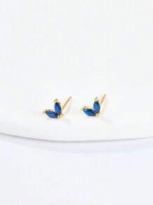 1 Pair Of S925 Pure Silver Hypoallergenic Fashion Simple Multi-Colored Zirconia Horse-Eye Earrings, Small And Cute For Women To Wear Daily Or To Give Daughter's Niece Holiday Gifts