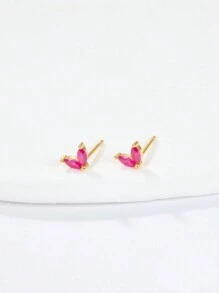 1 Pair Of S925 Pure Silver Hypoallergenic Fashion Simple Multi-Colored Zirconia Horse-Eye Earrings, Small And Cute For Women To Wear Daily Or To Give Daughter's Niece Holiday Gifts