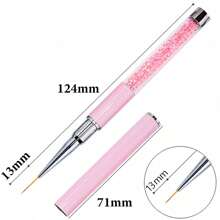 13Mm Nail Art Drawing Striping Pen Pink Handle With Flower Shaped Tip Nail Art Liner Brushes Nail Graffiti Drawing Painting Pens Nail Manicure Decoration Tools - Pink - View 6