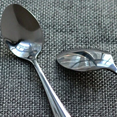 6 peças Colher de cha , Aço inoxidavel minimalista