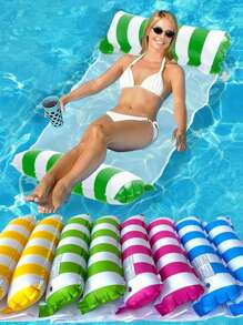 1pc Inflatable Water Hammock, Leisure Net Lounger Backrest Float Can Be Folded Raft For Water Games - Multicolor - View 3