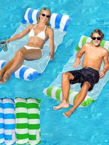 1pc Inflatable Water Hammock, Leisure Net Lounger Backrest Float Can Be Folded Raft For Water Games - Multicolor - View 4