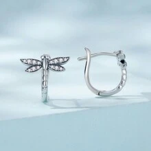 WOSTU 1pair 925 Sterling Silver Spring Fashion Earring Series Dragonfly Bird Or Butterfly Insect Animal Earrings For Women Fine Jewelry Gift