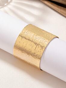 1pc Fashionable, Exquisite And Atmospherical Classic Linen Dot Pattern European Style Open Cuff Bracelet - Gold - View 3