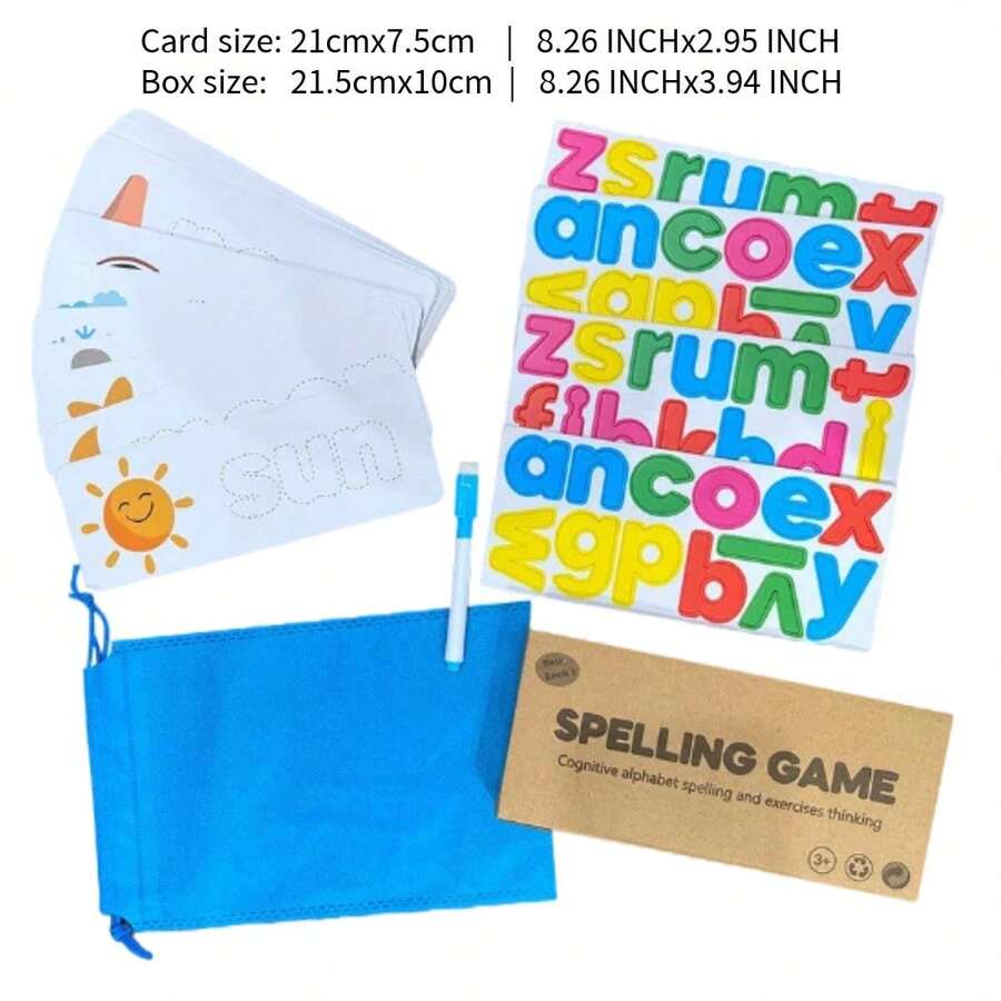 2 Sets Of 26 Letters+33 Cards+Erasable Pen+Storage Bag+Packaging Box