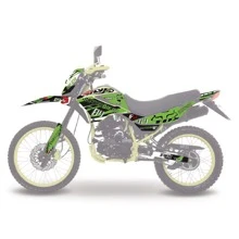 Kit De Graficos Para Dm 200 Cubiertas, Tanque, Salpicadero, etc. Full Body Cortado Y Listo Para Instalar - Verde - Ver 3