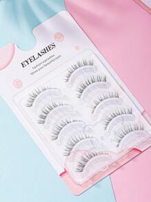5pairs Natural-Looking Transparent Stem Mink-Like Soft & Comfortable Lovely False Eyelashes Strip Lashes, Lashes, Eyelashes, Fake Lashes - Feather Lashes - View 6