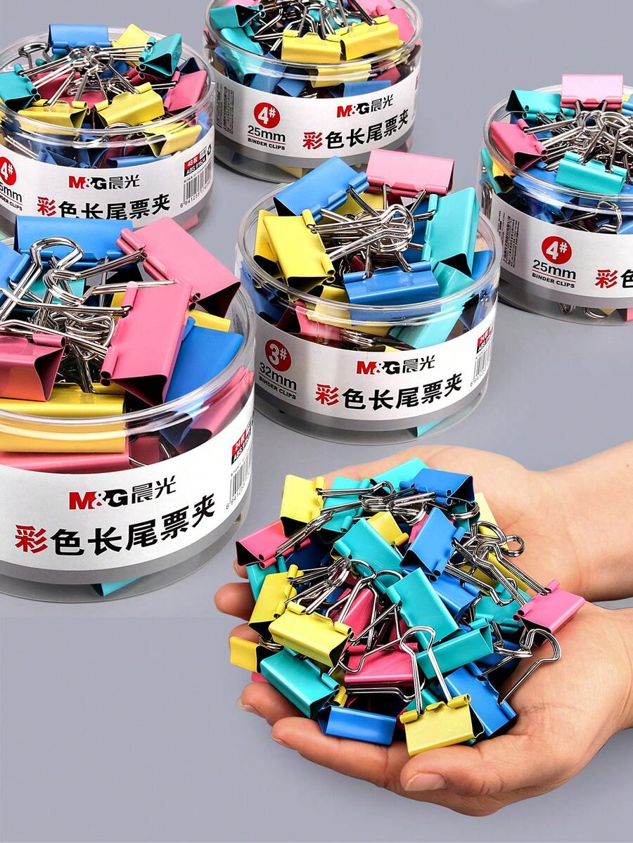 4 Màu Thập cẩm Dung lượng lớn Đuôi dài Kẹp Văn phòng phẩm Sắt Kẹp Thép không gỉ Kẹp Với 6 Kích thước Tùy chọn - Nhiều màu - Xem 1