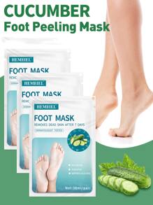 HEMEIEL Mascarilla exfoliante de pepino para los pies en 1/3/5/7 pares, ideal para pies secos, agrietados y envejecidos. La mascarilla exfoliante de los pies elimina las células muertas de la piel y es una hoja para pelar los pies con propiedades hidratantes y humectantes. - Blanco - Ver 1
