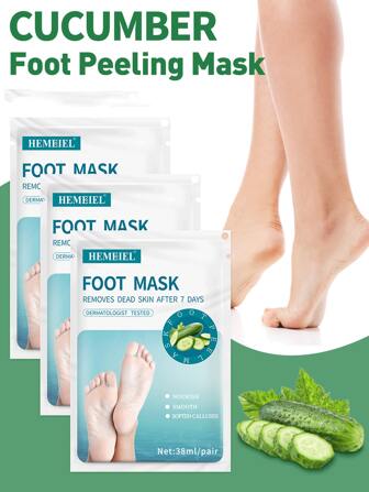 HEMEIEL 1/3/5/7對青瓜去角質足膜，適用於乾燥、老化、龜裂的腳，去角質足膜，去除死皮細胞，滋潤保濕足膜