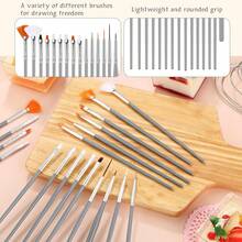 14/15/30pcs Professional Cake Decorating Brushes Set, For Painting Cookies Decoration And Baking, Suitable For Homemade Sugar Craft And Home Kitchen Accessories - Grey - View 5