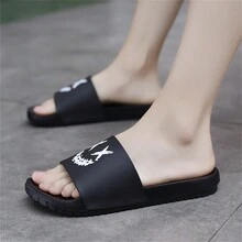 Nam Kích thước lớn Nhẹ Đúng mốt Thân thiện Giải trí Dép đi trong nhà - Đen và trắng - Xem 4