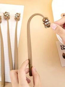 4 chiếc bút trung tính hình gấu silicon hoạt hình, bút ký sáng tạo lắc cho học sinh, bút thi viết cực kỳ hấp dẫn 0,5 - Màu Khaki - Xem 4
