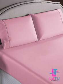 Sheet Sets With Pillowcases - 乾枯玫瑰色 - 查看 2