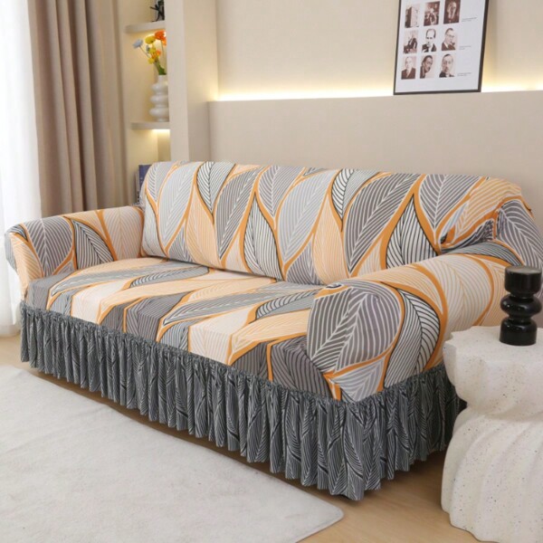 1 Pieza Cubierta De Sofá Con Falda, Protector De Muebles Antideslizante A Prueba De Polvo Para Cuatro Estaciones, Adecuado Para Dormitorio, Oficina, Sala De Estar, Decoración Del Hogar