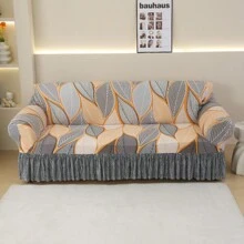 1pc Sofa Cover With Skirt, Non-Slip Dust-Proof Four Seasons Universal Furniture Protector, Suitable For Bedroom, Office, Living Room, Home Decoration - Orange - View 5