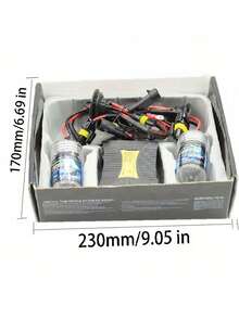 2入組氙氣hid套件,薄型膜式電子鎮流器轉換燈泡,帶電子鎮流器的h7和h11頭燈套裝及9005 9006燈泡,6000k 10000k可選 - 10000K(紫藍色) - 查看 16