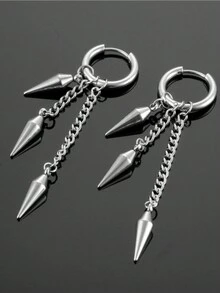 2 Miếng Nam Châu Âu & Châu Mỹ Đúng mốt Hoa tai hình học , Thích hợp Đối với Ngoài trời Đi du lịch , Các bữa tiệc , Lễ hội Như Món quà - Bạc - Xem 12