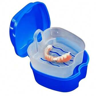 1pc Stylish And Convenient Denture Storage Box With Hanging Capacity, Household Storage Organizer For Desktop, Bathroom, Dresser, Home, Dorm