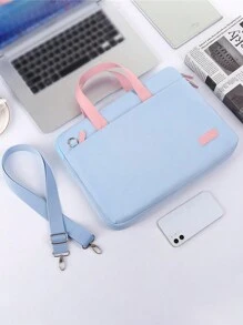 1pc 2024 Lightweight Macaron Laptop Shoulder Bag, Unisex Handbag With 14-Inch Padded Compartment For Tablets, Shockproof, Water-Resistant, Breathable And Wear-Resistant - Multicolor - View 10