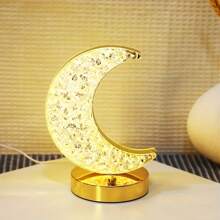 Attention-Grabbing Crescent Moon Shaped LED Touch Light: 3-Color Changing, Rechargeable Battery Powered, Ideal For Ramadan, Multi-Room Use - Apricot - View 3