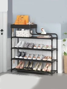 Estante de Almacenamiento de Zapatos Apilable y Ajustable - Zapateros Organizador, Organizador de Almacenamiento de Zapatos, Estante de Almacenamiento - Negro - Ver 1