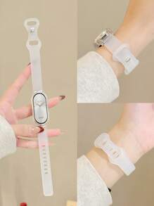 غطاء واقي متوافق مع Xiaomi Mi Band 9/8/7/6/5/4/3 NFC مكون من شريط سيليكون وجراب شفاف 2 في 1 - شفاف - مشاهدة 13