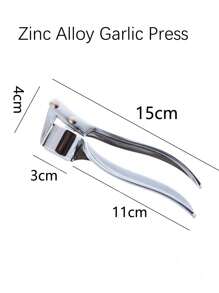 1入組銀鋅合金重型壓蒜器帶多功能廚房工具