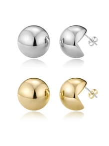 Bộ trang sức vàng và bạc thiết kế bất đối xứng 4 món mới dành cho phụ nữ, bao gồm hoa tai tinh tế, lựa chọn quà tặng tuyệt vời cho phong cách tiệc tùng - Nhiều màu - Xem 7