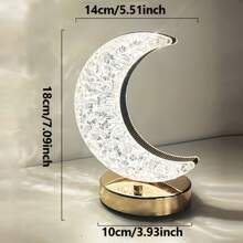 Attention-Grabbing Crescent Moon Shaped LED Touch Light: 3-Color Changing, Rechargeable Battery Powered, Ideal For Ramadan, Multi-Room Use - Apricot - View 5