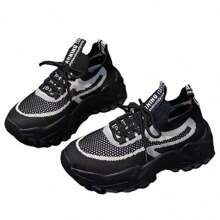 Zapatos Deportivos Blancos Para Mujer, Tenis Casual - Negro - Ver 6