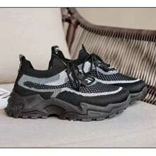 Zapatos Deportivos Blancos Para Mujer, Tenis Casual - Negro - Ver 1