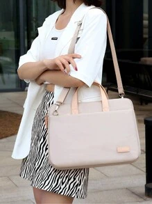 1pc 2024 Lightweight Macaron Laptop Shoulder Bag, Unisex Handbag With 14-Inch Padded Compartment For Tablets, Shockproof, Water-Resistant, Breathable And Wear-Resistant - Multicolor - View 8