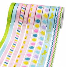 5 Kích thước lễ Phục sinh Ruy băng Sa tanh Sọc , Nơ Mũ lưỡi trai Phụ kiện Quà tặng tiệc Bọc DIY Thủ công - Nhiều màu - Xem 1