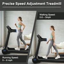 3HP Electric Folding Treadmill With Bluetooth Speaker - 藍色 - 查看 2