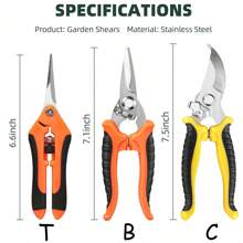 1pc Stainless Steel Pruning Shears, Garden Scissors, Pruning Clippers, Gardening Tool