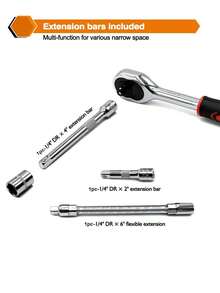 46 cái/bộ Sự phối hợp Ổ cắm Cờ-lê Bộ Đối với Ô tô Sửa chữa - màu xanh lá - Xem 5