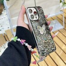 1 件 DIY 渐变星空闪光蝴蝶 + 蝴蝶腕带适用于女士手机壳、鱼 iPhone， - 黑色 - 查看 5