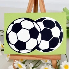 1/2/5入金屬足球造型切割模,diy 手工膠卡相片剪貼音符,可重複使用碳鋼材質,適用於製作賀卡 - 銀色 - 查看 11