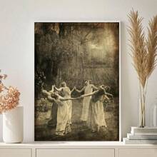 1件夏至女士圓舞油畫帆布牆藝術裝飾,雨印刷海報房間裝飾,跳舞的月亮女孩照片牆裝飾（無框） - 黑色 - 查看 4