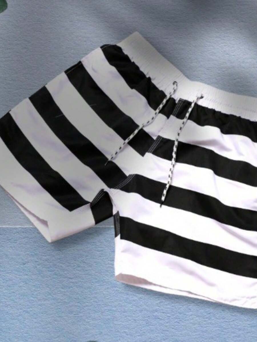 Men Beach Shorts - 黑色 - 查看 1