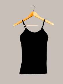 2 BLUSAS TIRANTES AJUSTABLE MUJER BASIC - Negro - Ver 2